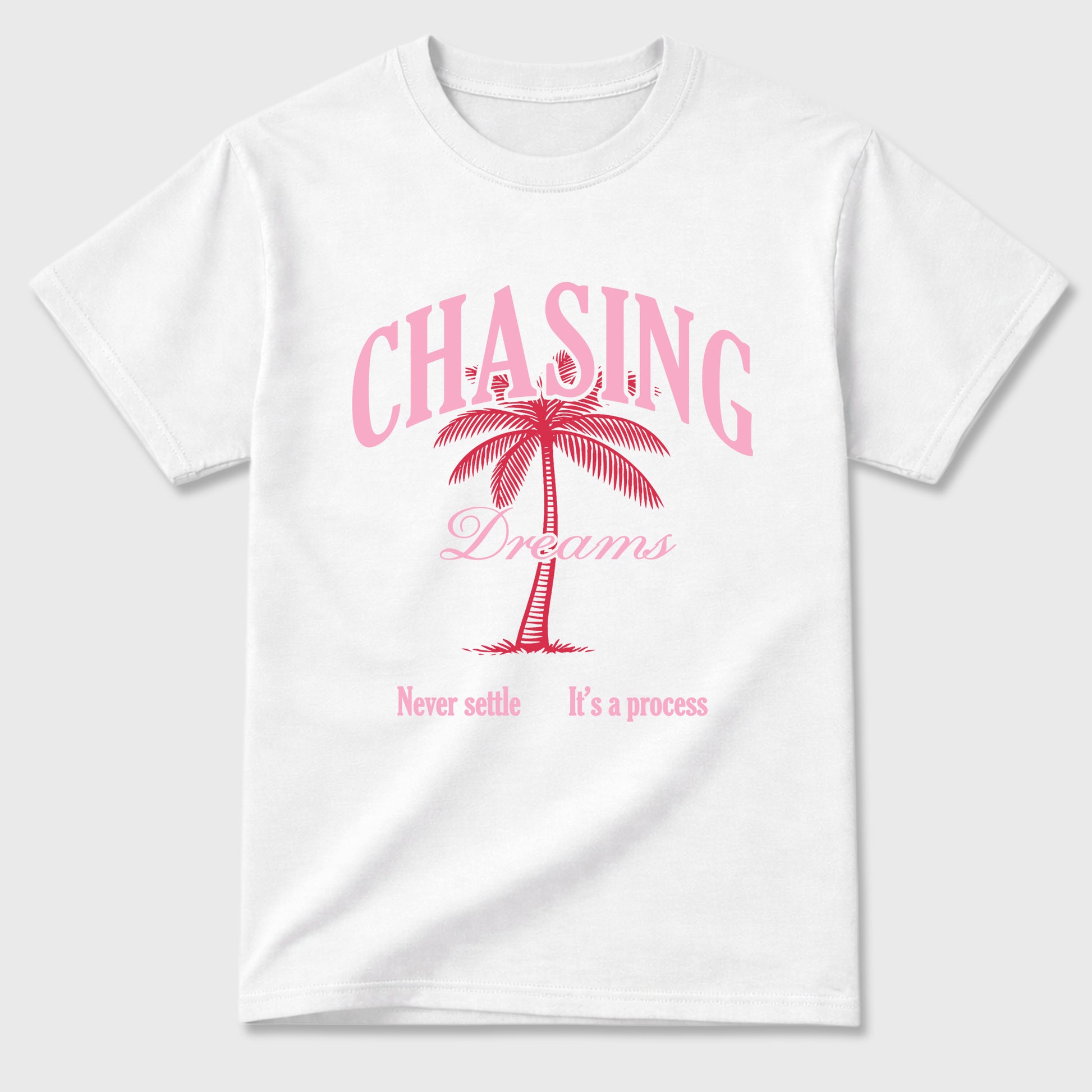 Perfect Sneakerhead Fashion Outfits – Sneaker Tees To Match Air Jordan 1 Low OG x Travis Scott Tropical Pink Shoes – Chasing Dreams Graphic Tee White 2