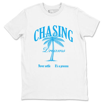 Chasing Dreams sneaker match t-shirt styled to complete your fit with the Air Jordan 1 UNC Reimagined sneakers, shown in White 2.
