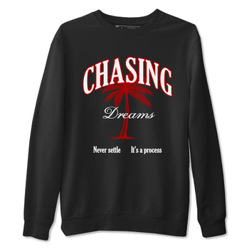 Air Jordan 11 Low Bred sneaker match tee Chasing Dreams sneaker match tees Air Jordan 11 Bred best t-shirts to match jordans SNRT Sneaker Tees unisex cotton Black 2 shirts