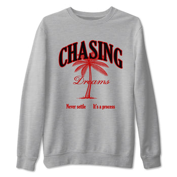 Air Jordan 11 Low Bred sneaker match tee Chasing Dreams sneaker match tees Air Jordan 11 Bred best t-shirts to match jordans SNRT Sneaker Tees unisex cotton Heather Grey 2 shirts