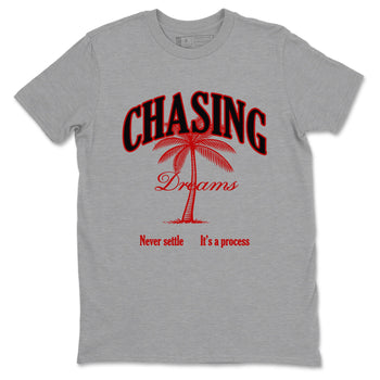 Air Jordan 11 Low Bred sneaker match tee Chasing Dreams sneaker match tees Air Jordan 11 Bred best t-shirts to match jordans SNRT Sneaker Tees unisex cotton Heather Grey 2 shirts
