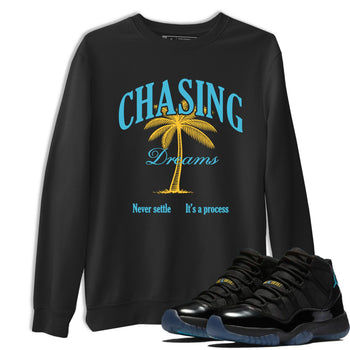Sneaker match tees – Sneaker Tees To Match Air Jordan 11 Gamma Shoes – Chasing Dreams Tee Black 1