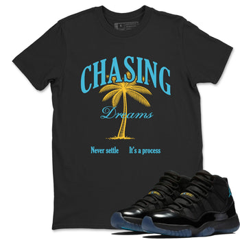 Sneaker match tees – Sneaker Tees To Match Air Jordan 11 Gamma Shoes – Chasing Dreams Tee Black 1