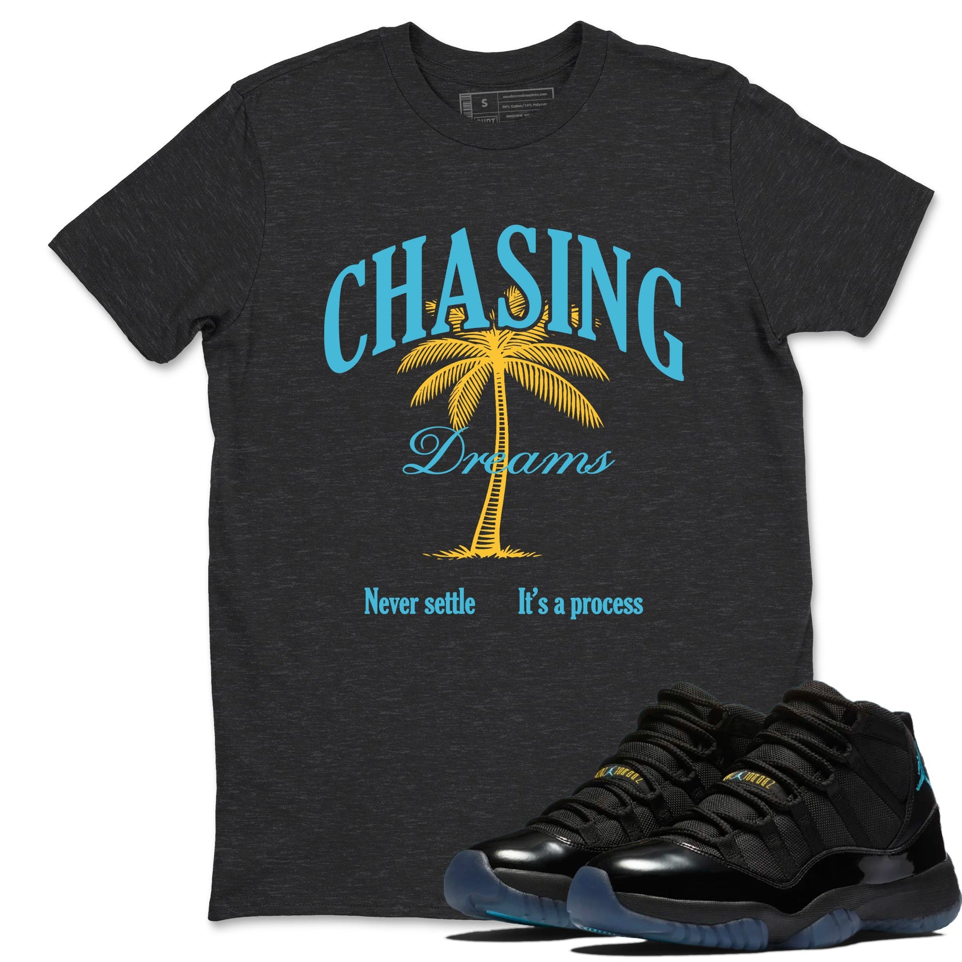 Sneaker match tees – Sneaker Tees To Match Air Jordan 11 Gamma Shoes – Chasing Dreams Tee Charcoal Heather 1