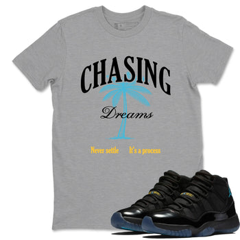 Sneaker match tees – Sneaker Tees To Match Air Jordan 11 Gamma Shoes – Chasing Dreams Tee Heather Grey 1