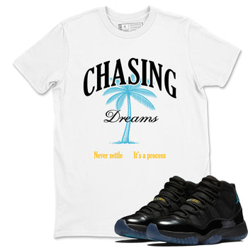 Sneaker match tees – Sneaker Tees To Match Air Jordan 11 Gamma Shoes – Chasing Dreams Tee White 1