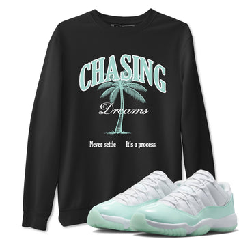 Chasing Dreams sneaker match t-shirt styled to complete your fit with the Air Jordan 11 Igloo sneakers, shown in Black 1.