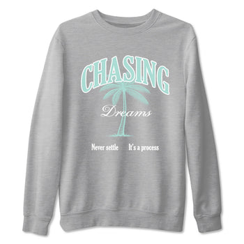 Chasing Dreams sneaker match t-shirt styled to complete your fit with the Air Jordan 11 Igloo sneakers, shown in Heather Grey 2.