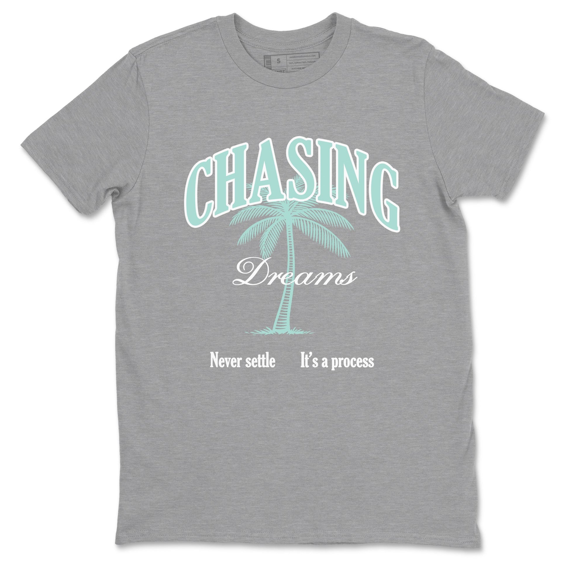 Chasing Dreams sneaker match t-shirt styled to complete your fit with the Air Jordan 11 Igloo sneakers, shown in Heather Grey 2.