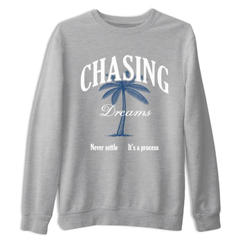 Sneaker match tees – Sneaker Tees To Match Air Jordan 12 French Blue Shoes – Chasing Dreams Tee Heather Grey 2