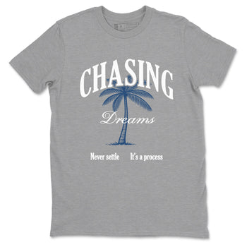 Sneaker match tees – Sneaker Tees To Match Air Jordan 12 French Blue Shoes – Chasing Dreams Tee Heather Grey 2