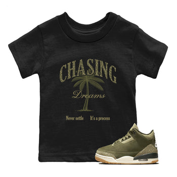 Sneaker Threads – Sneaker Threads To Match Air Jordan 3 Family Affair Shoes – Chasing Dreams Kids T-Shirt Black 1