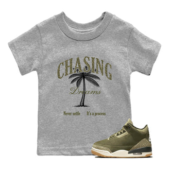 Sneaker Threads – Sneaker Threads To Match Air Jordan 3 Family Affair Shoes – Chasing Dreams Kids T-Shirt Heather Grey 1