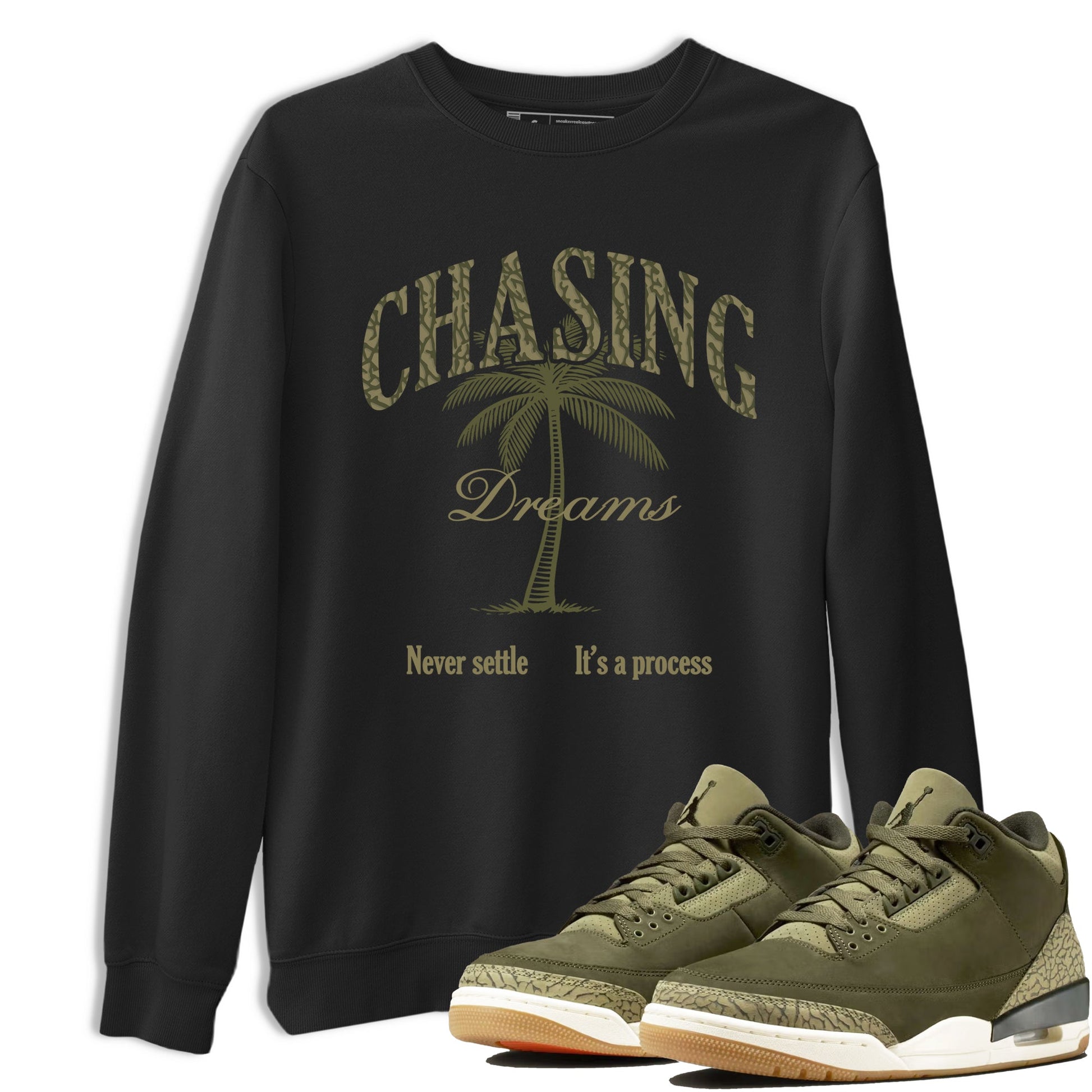Sneaker Threads – Sneaker Threads To Match Air Jordan 3 Family Affair Shoes – Chasing Dreams Tee Black 1