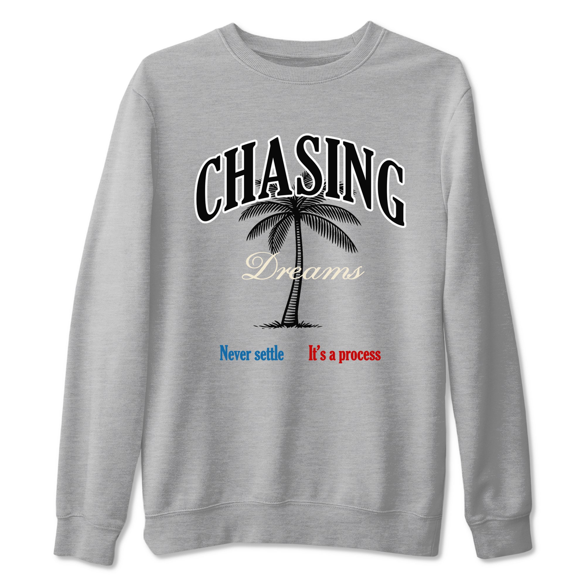 Chasing Dreams sneaker match t-shirt styled to complete your fit with the Air Jordan 3 Rare Air sneakers, shown in Heather Grey 2.
