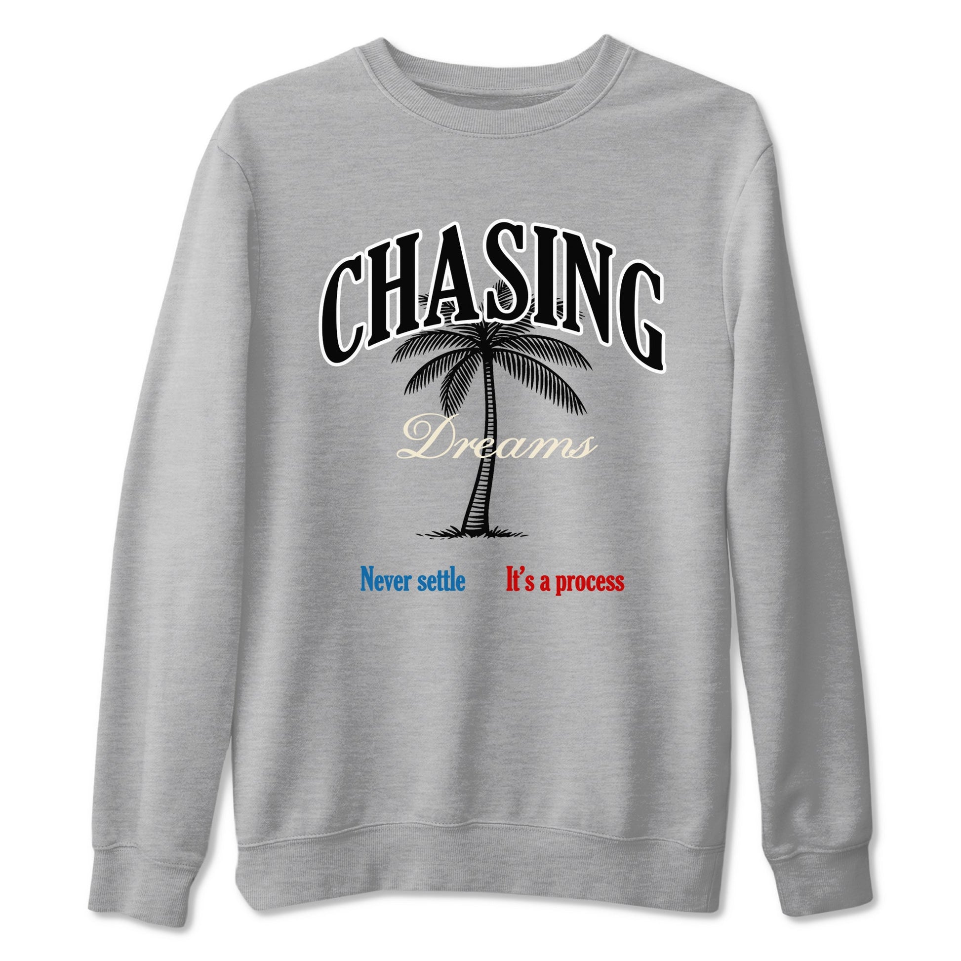 Chasing Dreams sneaker match t-shirt styled to complete your fit with the Air Jordan 3 Rare Air sneakers, shown in Heather Grey 2.