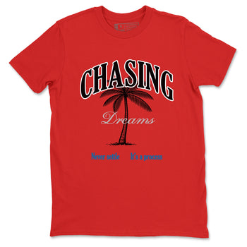 Chasing Dreams sneaker match t-shirt styled to complete your fit with the Air Jordan 3 Rare Air sneakers, shown in Red 2.