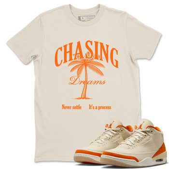 Chasing Dreams sneaker match t-shirt styled to complete your fit with the Air Jordan 3 Starfish sneakers, shown in Natural 1.