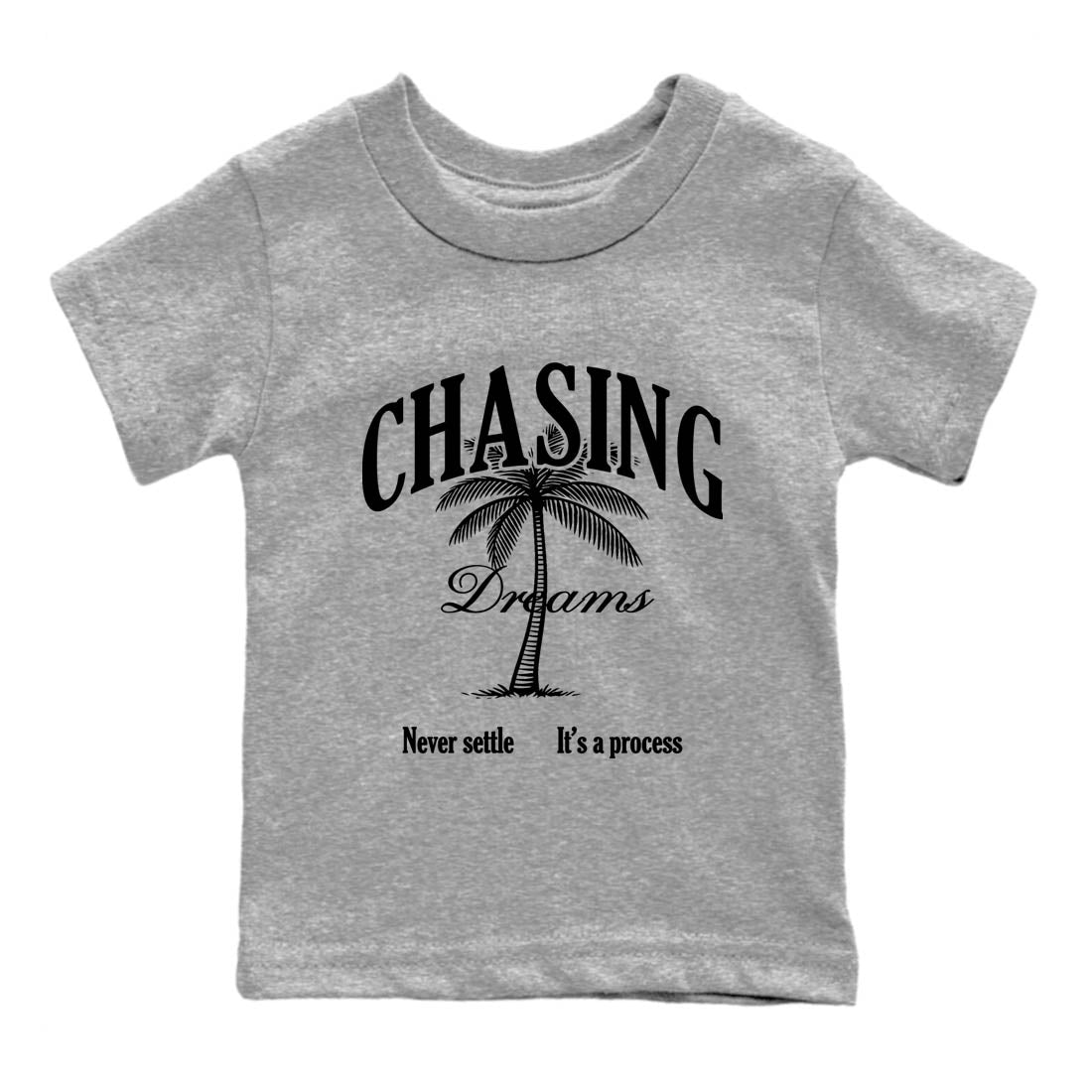 Best Sneakerfit graphic tee – Sneaker Tees To Match Air Jordan 4 Retro Black Cat Sneakers – Chasing Dreams Kids T-Shirt Heather Grey 2