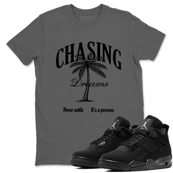 Best Sneakerfit graphic tee – Sneaker Tees To Match Air Jordan 4 Retro Black Cat Sneakers – Chasing Dreams Tee Cool Grey 1