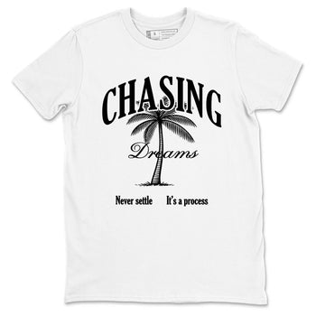 Best Sneakerfit graphic tee – Sneaker Tees To Match Air Jordan 4 Retro Black Cat Sneakers – Chasing Dreams Tee White 2