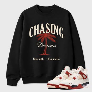Sneaker match tees – Sneaker Tees To Match Air Jordan 4 Brick After Brick Shoes – Chasing Dreams Tee Black 1