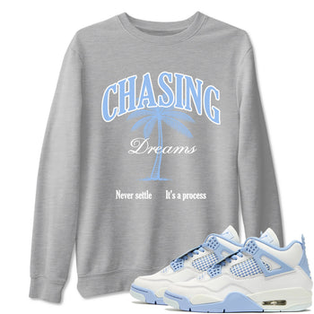 4s Forget Me Not shirts to match jordans Chasing Dreams sneaker match tees Air Jordan 4 WMNS Aluminummatch shoes to clothes SNRT Sneaker Tees unisex cotton Heather Grey 1 shirts