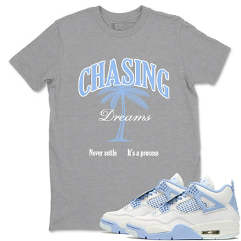 4s Forget Me Not shirts to match jordans Chasing Dreams sneaker match tees Air Jordan 4 WMNS Aluminummatch shoes to clothes SNRT Sneaker Tees unisex cotton Heather Grey 1 shirts