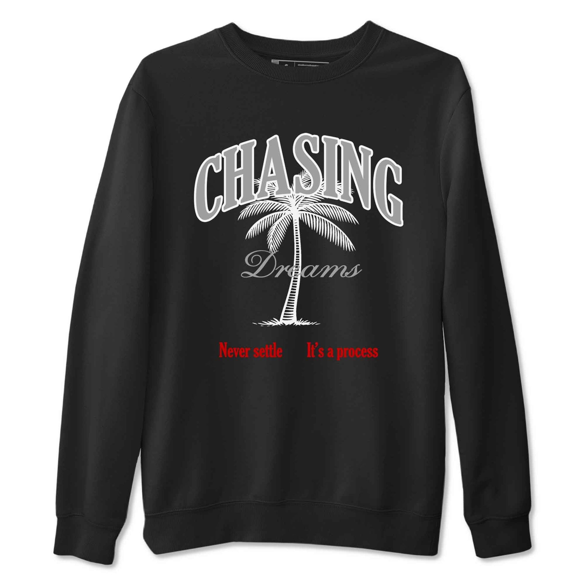 Chasing Dreams sneaker match t-shirt styled to complete your fit with the Air Jordan 4 White Cement sneakers, shown in Black 2.