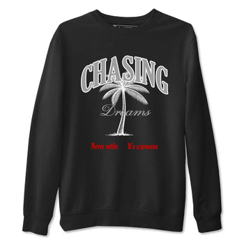 Chasing Dreams sneaker match t-shirt styled to complete your fit with the Air Jordan 4 White Cement sneakers, shown in Black 2.