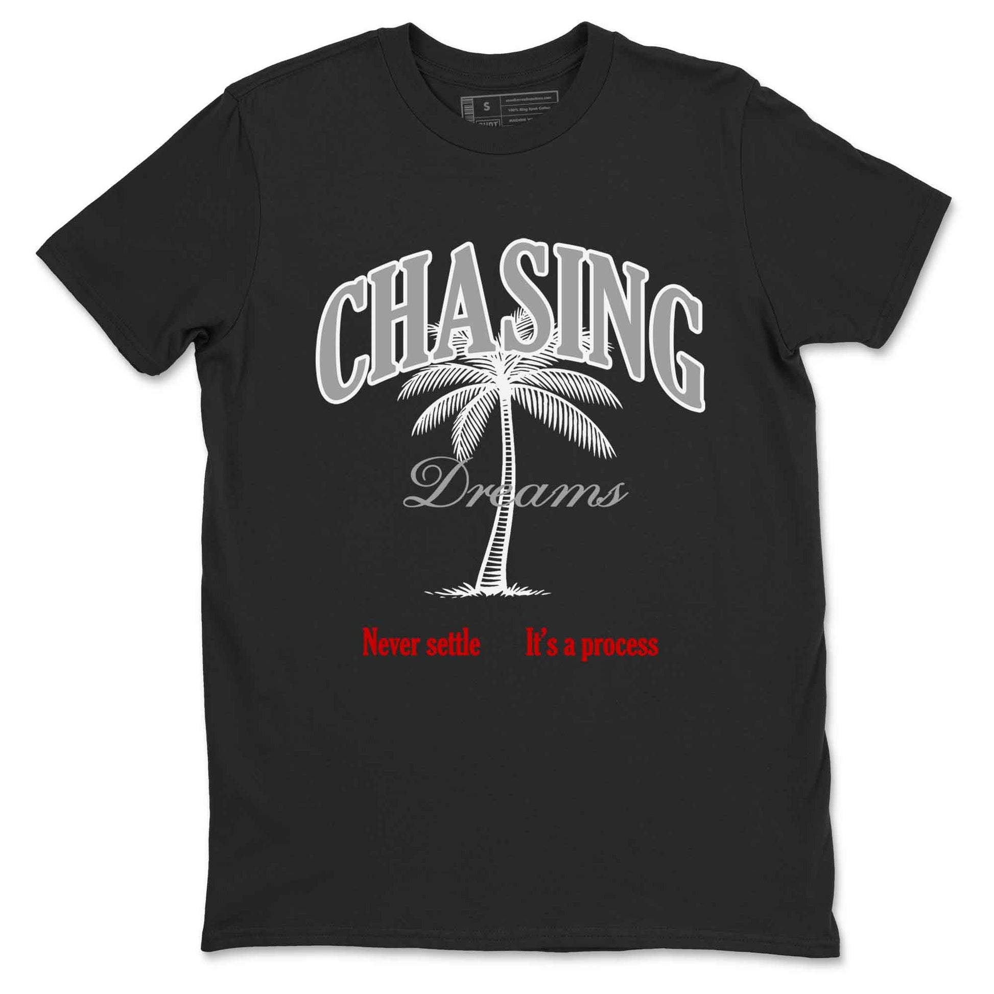 Chasing Dreams sneaker match t-shirt styled to complete your fit with the Air Jordan 4 White Cement sneakers, shown in Black 2.