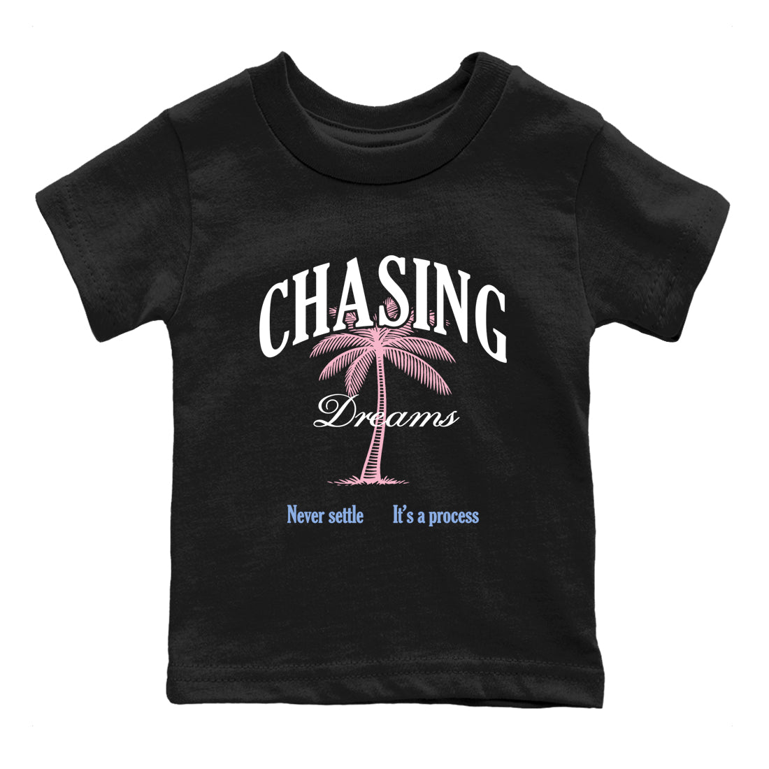 Sneaker match tees – Sneaker Tees To Match Air Jordan 5 Medium Soft Pink Shoes – Chasing Dreams Kids T-Shirt Black 2
