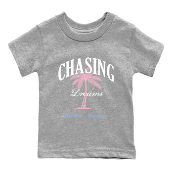 Sneaker match tees – Sneaker Tees To Match Air Jordan 5 Medium Soft Pink Shoes – Chasing Dreams Kids T-Shirt Heather Grey 2