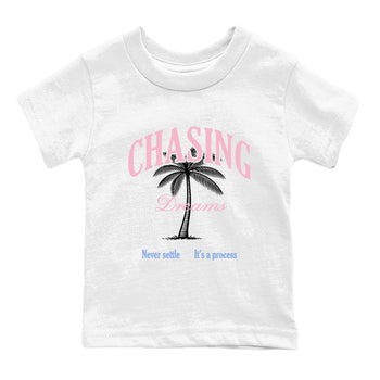 Sneaker match tees – Sneaker Tees To Match Air Jordan 5 Medium Soft Pink Shoes – Chasing Dreams Kids T-Shirt White 2