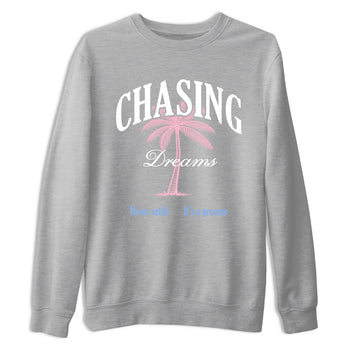 Sneaker match tees – Sneaker Tees To Match Air Jordan 5 Medium Soft Pink Shoes – Chasing Dreams Tee Heather Grey 2