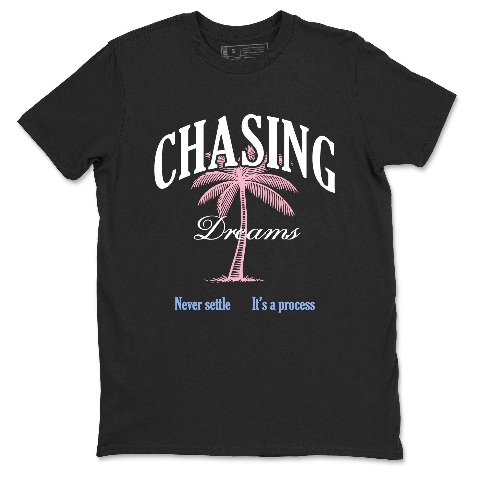 Sneaker match tees – Sneaker Tees To Match Air Jordan 5 Medium Soft Pink Shoes – Chasing Dreams Tee Black 2