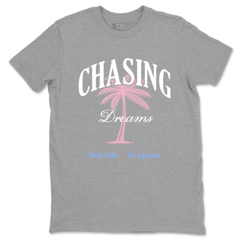 Sneaker match tees – Sneaker Tees To Match Air Jordan 5 Medium Soft Pink Shoes – Chasing Dreams Tee Heather Grey 2