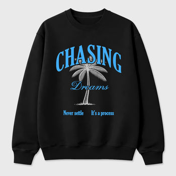 Chasing Dreams Graphic T-Shirt sneaker match tee designed for the Air Jordan 5 Black University Blue, featuring coordinated color options for a perfect streetwear match. Black 2 shirt.