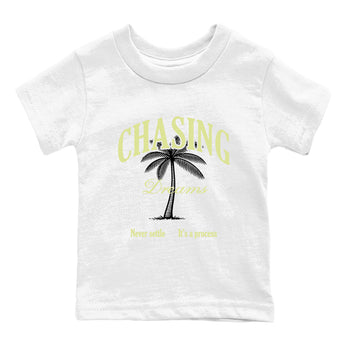 Sneaker match tees – Sneaker Tees To Match Air Jordan 5 Luminous Green Shoes – Chasing Dreams Kids T-Shirt White 2