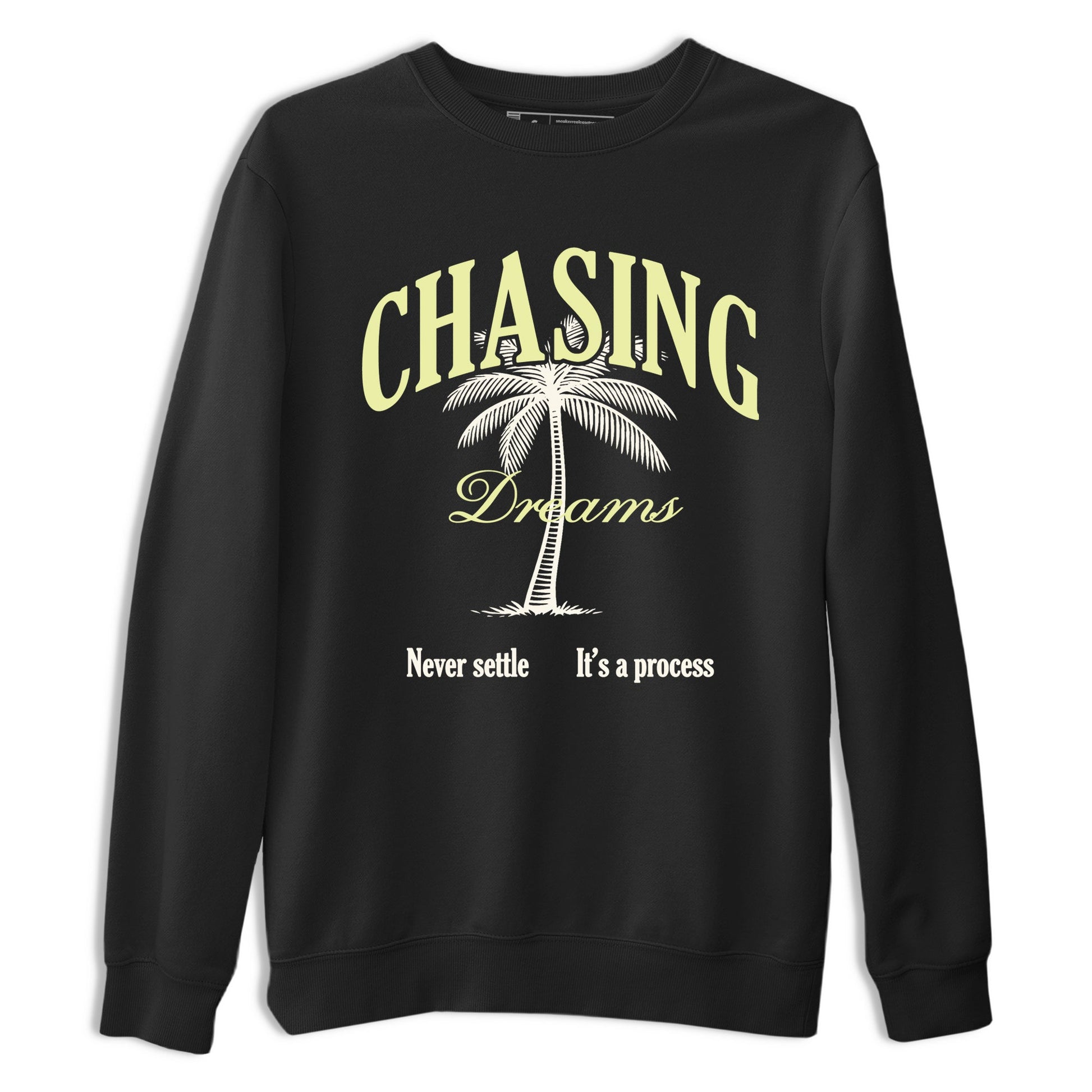 Sneaker match tees – Sneaker Tees To Match Air Jordan 5 Luminous Green Shoes – Chasing Dreams Tee Black 2