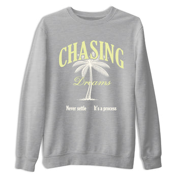 Sneaker match tees – Sneaker Tees To Match Air Jordan 5 Luminous Green Shoes – Chasing Dreams Tee Heather Grey 2