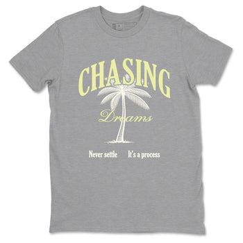 Sneaker match tees – Sneaker Tees To Match Air Jordan 5 Luminous Green Shoes – Chasing Dreams Tee Heather Grey 2