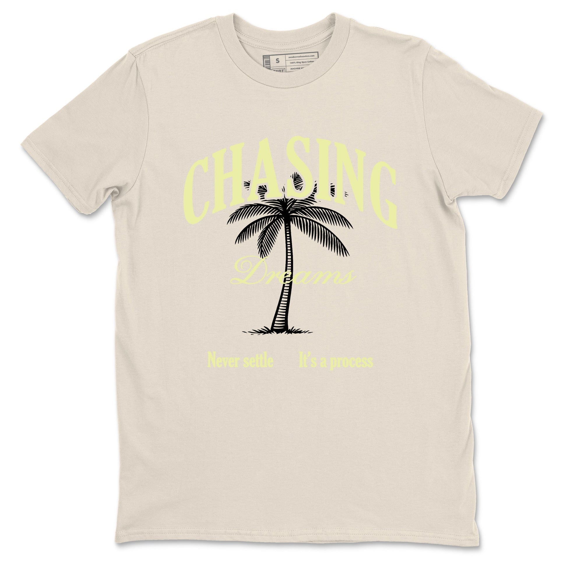Sneaker match tees – Sneaker Tees To Match Air Jordan 5 Luminous Green Shoes – Chasing Dreams Tee Natural 2