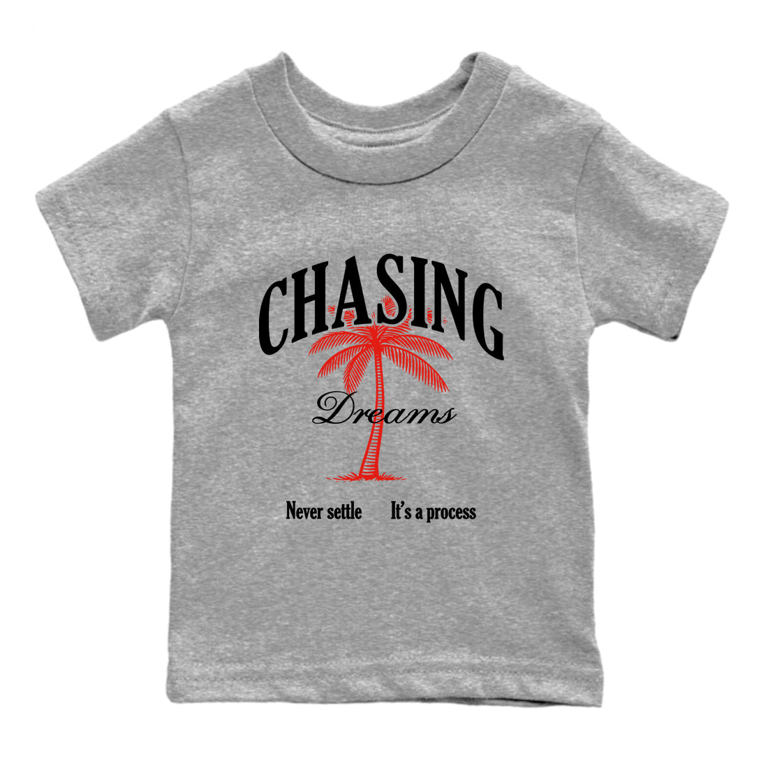 Sneaker match tees – Sneaker Tees To Match Air Jordan 6 Infrared Shoes – Chasing Dreams Kids T-Shirt Heather Grey 2