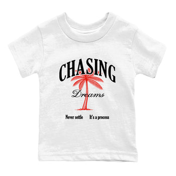 Sneaker match tees – Sneaker Tees To Match Air Jordan 6 Infrared Shoes – Chasing Dreams Kids T-Shirt White 2