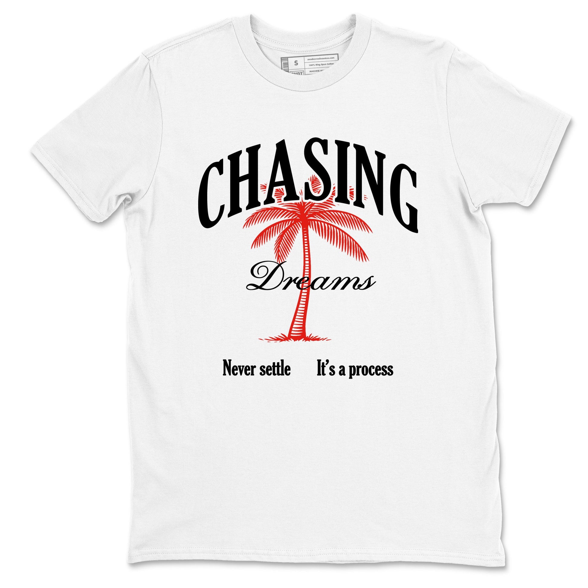 Sneaker match tees – Sneaker Tees To Match Air Jordan 6 Infrared Shoes – Chasing Dreams Tee White 2
