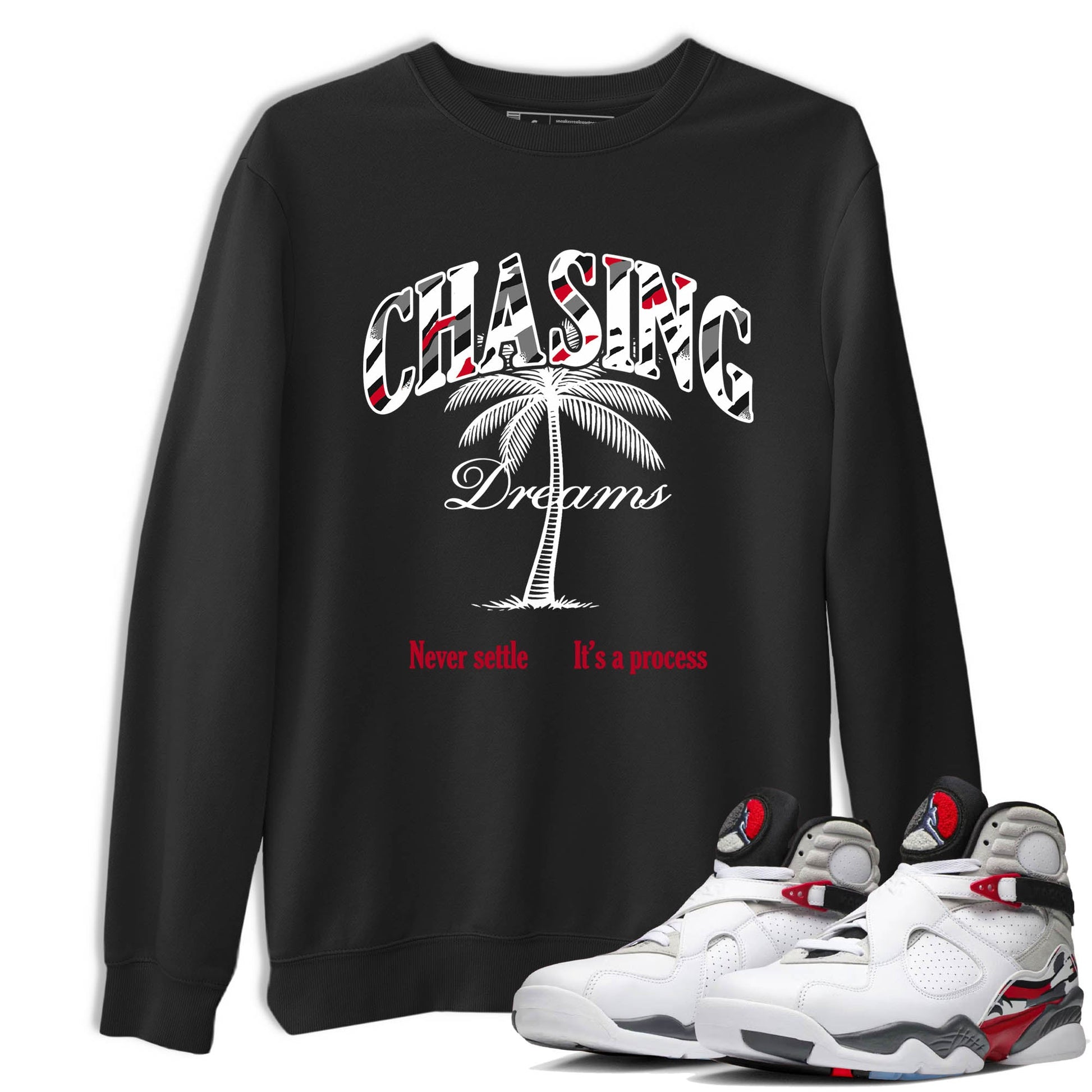 Sneaker Threads – Sneaker Tees To Match Air Jordan 8 Bunny – Chasing Dreams Graphic Tee Black 1. Perfect for Jordan releases 2025 colorways.