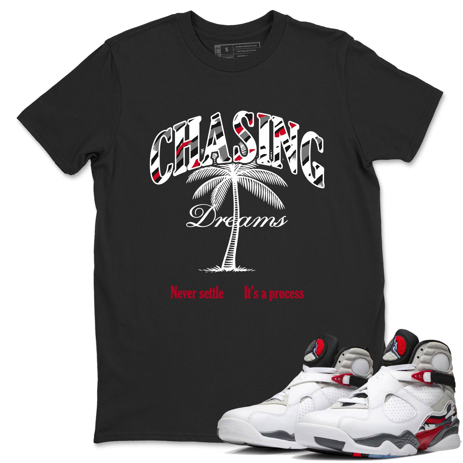 Sneaker Threads – Sneaker Tees To Match Air Jordan 8 Bunny – Chasing Dreams Graphic Tee Black 1. Perfect for Jordan releases 2025 colorways.