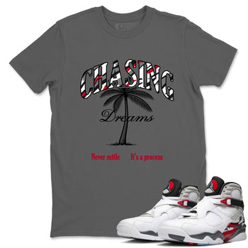 Sneaker Threads – Sneaker Tees To Match Air Jordan 8 Bunny – Chasing Dreams Graphic Tee Cool Grey 1. Perfect for Jordan releases 2025 colorways.