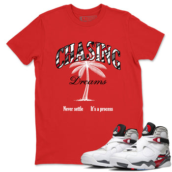Sneaker Threads – Sneaker Tees To Match Air Jordan 8 Bunny – Chasing Dreams Graphic Tee Red 1. Perfect for Jordan releases 2025 colorways.